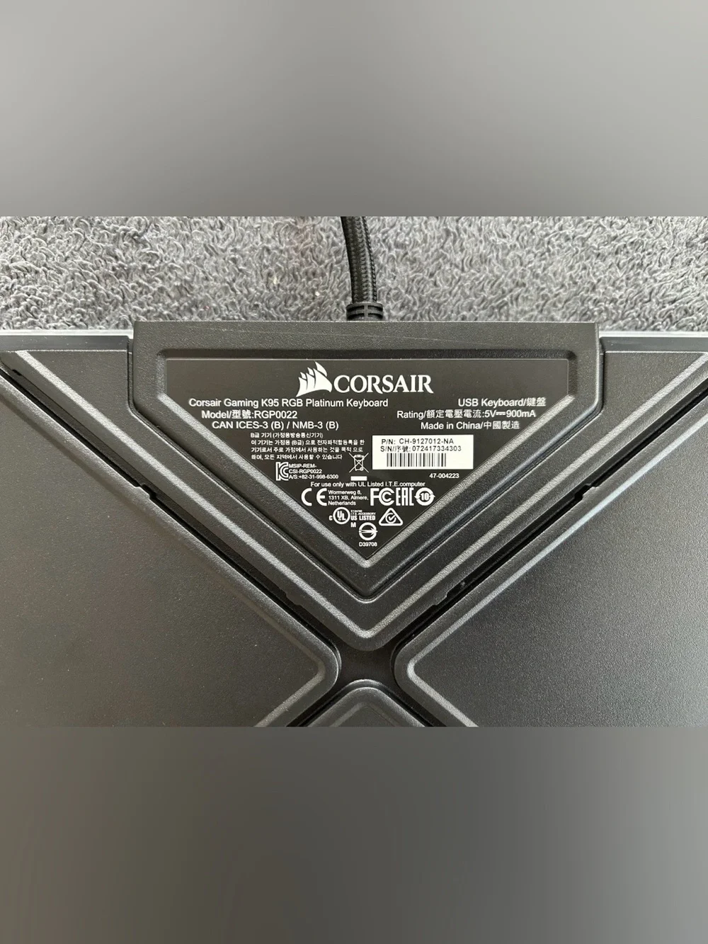 Corsair K95 RGB Mechanical Keyboard – Fully Working – Missing F7 Keycap
